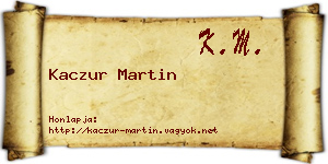 Kaczur Martin névjegykártya