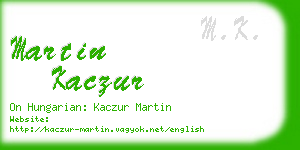 martin kaczur business card